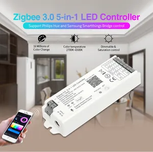 جديد 2024 شريط Zigbee LED عن بعد لاسلكي RGBW RGB متحكم CCT متوافق مع Tuya Smart Gateway