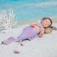 Poupée Reborn Sirène de 12 Pouces en Silicone Solide, Cheveux Courts, Jouet Bébé pour Enfants Filles, Cadeau d'Anniversaire, Noël, Collection