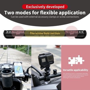 Normes de production élevées Xilla Extension de guidon de moto en alliage d'aluminium noir Cossbar pour Vespa Sprint Primavera - Product Image 2