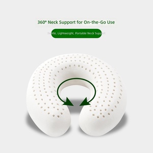 Oreiller de protection cervical en latex naturel en forme de U, <span class=keywords><strong>anti</strong></span>-plattement de la tête, doux, pour le sommeil, usage domestique, adulte, <span class=keywords><strong>anti</strong></span>-acariens, avion, camping - Product Image 2