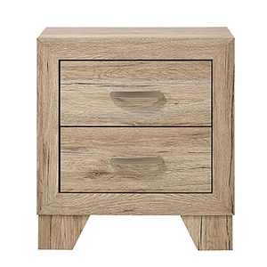 Natural 2-<b>Drawer</b> Nightstand Wood <b>Storage</b> <b>Drawer</b> Cabinet Bedroom Furniture - Product Image 2