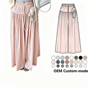 <span class=keywords><strong>Jupe</strong></span>-<span class=keywords><strong>pantalon</strong></span> plissée mi-longue <span class=keywords><strong>taille</strong></span> <span class=keywords><strong>haute</strong></span> amincissante style coréen XY à ourlet large et tombé fluide - Product Image 1