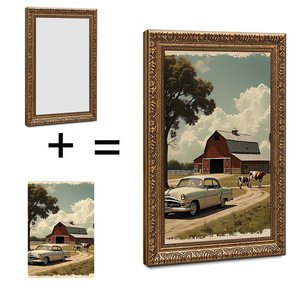 ลายพิมพ์เครื่องรางโบราณขนาด 8x12 นิ้ว พร้อมกรอบทองสำหรับงานพิธีกรรม - Product Image 1