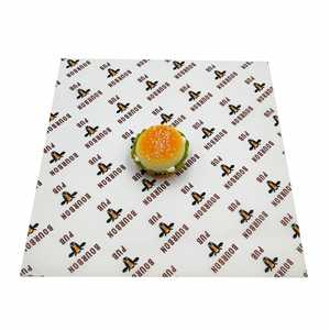 Customized Printed Logo and Size Food Safe Grade Burger <b>Paper</b> Greaseproof Wrapping Wax Coated <b>Paper</b> - Product Image 3