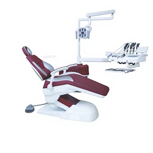 Fauteuil dentaire manuel en métal blanc avec accoudoir réglable, plateau à outils et crachoir en céramique 600W - Product Image 1