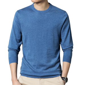 2024 Winter Breathable Anti-wrinkle Knitted Polyester/Cotton <b>Turtleneck</b> <b>Men's</b> New All-match Pure Color Sweater Wholesale - Product Image 1