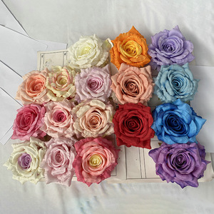 Fleurs artificielles Yiyi, roses thaïlandaises, tête de fleur en tissu brossé, accessoire de décoration de mariage, lot de 16 pièces - Product Image 2