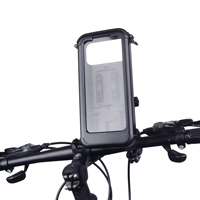 Support de téléphone pour guidon de vélo/trottinette en ABS+PVC étanche, rotation à 360°, hauteur réglable, compatible avec les guidons