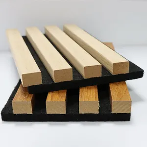 Nuevos paneles absorbentes de paneles acústicos ranurados de madera con aislamiento acústico