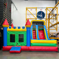 Château gonflable à prix abordable avec toboggan, structure de saut commerciale, château gonflable pour l'extérieur