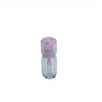 Tube de rouge à lèvres en plastique transparent avec capuchon à vis Rose Top, OEM, faible MOQ, logo personnalisé, contenant cosmétique vide pour la vente en gros
