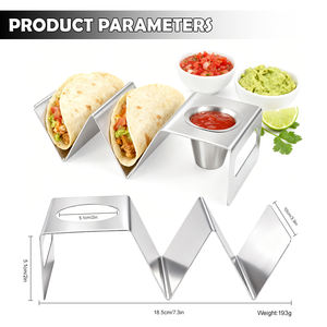 Supporti per Tacos in Acciaio Inox con Manico di Facile Accesso, Ogni Supporto Può Contenere 2 Tortillas, Adatto al Forno e Lavabile in Lavastoviglie - Product Image 2