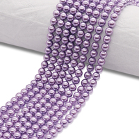 Vente Flash : Perles d'imitation de culture violettes de 6 mm, haute brillance, rondes, en vrac, directement de l'usine, pour la fabrication de bijoux DIY