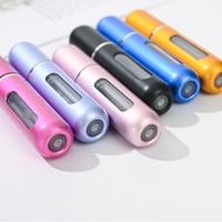 Voyage de luxe taille 5ml Portable Mini cylindre atomiseur de parfum vide rechargeable cristal bouteille en verre diffuseur de pulvérisation en aluminium