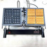 Machine à gaufres commerciale 110V 220-240V pour petites entreprises, antiadhésive, 4 gaufres carrées, avec certification CE