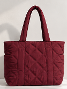 Large Capacity Winter Custom Logo Casual <b>Travel</b> Handbags Light Weight Luxury Nylon Puffy Quilted Tote <b>Bag</b> for <b>Women</b> - Product Image 2