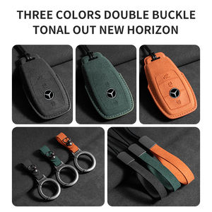 Étui à clés de voiture pliable en cuir avec design ajouré pour <span class=keywords><strong>Mercedes</strong></span>-Benz Série A/B S, GLA/GLB/<span class=keywords><strong>GLC</strong></span>/GLK/<span class=keywords><strong>Classe</strong></span> E/<span class=keywords><strong>Classe</strong></span> C - Product Image 2