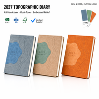 Carnet de notes 2027 avec pages intérieures épaisses, couverture en similicuir bicolore, pour usage professionnel, journalisation, impression de logo disponible