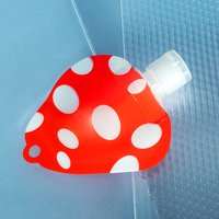 Nouveau Design rouge blanc de forme irrégulière mylar sac couleur imprimé laminé sac bec pochette cosmétiques