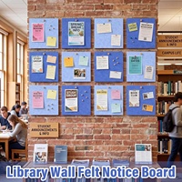 Lot de 12 carreaux muraux en feutre, tableau d'affichage en feutre avec support auto-adhésif pour bureau, salle de classe, décoration murale, affichage de notifications