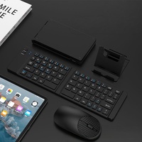 919S Keyboard dan Mouse Lipat Bluetooth Combo Ultra Tipis Portabel Nirkabel Isi Ulang untuk Tablet Laptop Smartphone Windows