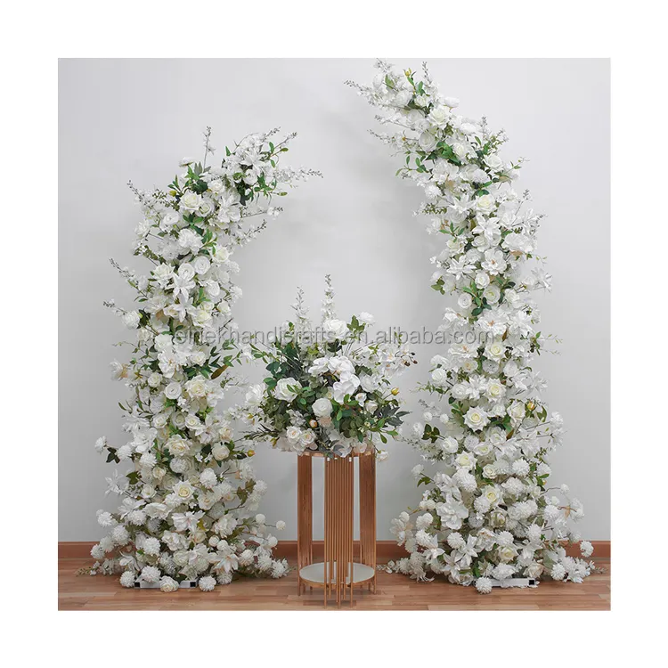 Yüksek kalite gül çiçekler koşucular çiçek koridor koşucu düğün sıra dekorasyon yapay düğün kemer çiçek