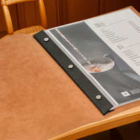 Porte-menu en cuir PU personnalisé A4, style vintage, pour café, bar, restaurant, couverture de menu durable, accessoires pour hôtel et entreprise