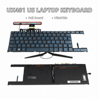Keyboard Pengganti Ukuran Penuh dengan Lampu Latar Tata Letak AS untuk UX4000 UX481 UX481F UX481FL Versi Bahasa Inggris