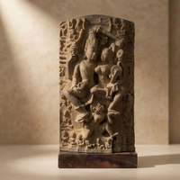 Sculpture Lakshmi Narayan de 12 pouces, idole hindoue Vishnu Lakshmi, art de temple inspiré du XIIe siècle, décoration religieuse