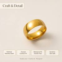 Bague en acier inoxydable, étanche, hypoallergénique, confortable, minimaliste, pour femmes et hommes, cadeau de mariage