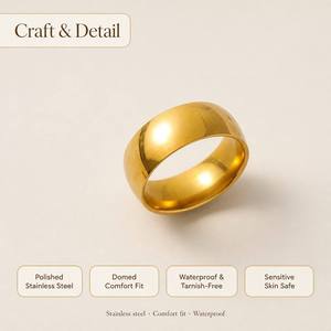 Anillo de Acero Inoxidable, Impermeable, Hipoalergénico, Ajuste Cómodo, Anillo Minimalista para Mujeres y Hombres, Regalo de Boda - Product Image 6