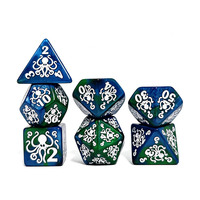 Vente en gros de dés polyédriques en acrylique sur le thème de l'octopus personnalisés pour les jeux de rôle DND RPG Dungeons & Dragons
