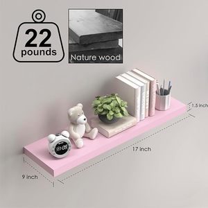 Ensemble de 3 étagères murales en bois naturel <span class=keywords><strong>rose</strong></span> en forme de U peint pour salle de bain et salon - Product Image 3