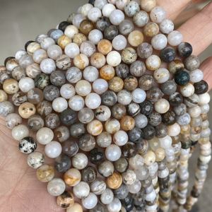 4mm 6mm 8mm 10mm Natural Bamboo Leaf <strong>Agate</strong> <strong>Beads</strong> Natural Gemstone Smooth Round <strong>Agate</strong> <strong>Beads</strong> for DIY Beading Jewelry Making - Product Image 3