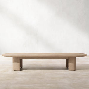 Ensemble de salon de jardin haut de gamme, table basse, meubles d'extérieur, table basse en teck massif résistant aux intempéries - Product Image 4