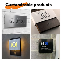Plaques de porte braille personnalisées Carrey Sign ADA avec LED, étanches, pour toilettes, signalisation extérieure pour hôtels, indication directionnelle pour personnes handicapées