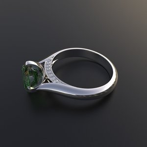 Sterling <b>Silver</b> <b>Emerald</b> <b>Ring</b> With Diamonds For Girls &amp; Women - Product Image 5