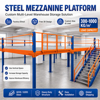 Système de plancher en mezzanine en acier, plateforme de stockage industrielle robuste, directement de l'usine