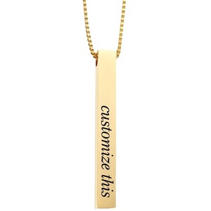 Colliers avec pendentif rectangulaire en acier inoxydable 316l plaqué or rose personnalisé avec <span class=keywords><strong>nom</strong></span>, personnalisation au laser, bijoux pour animaux de compagnie, hommes, garçons - Product Image 1