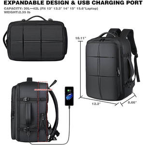 Sac à dos de voyage portable de grande taille de haute qualité approuvé par les compagnies aériennes, sac de sport avec USB, polyester - Product Image 2
