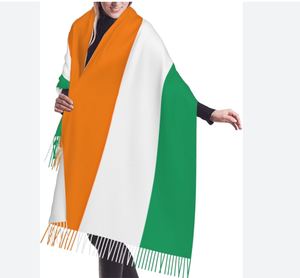 Bufanda de invierno para mujer con bandera de <span class=keywords><strong>la</strong></span> nación de Cabo Verde, manta suave y cálida, bufanda de Pashmina con flecos - Product Image 6