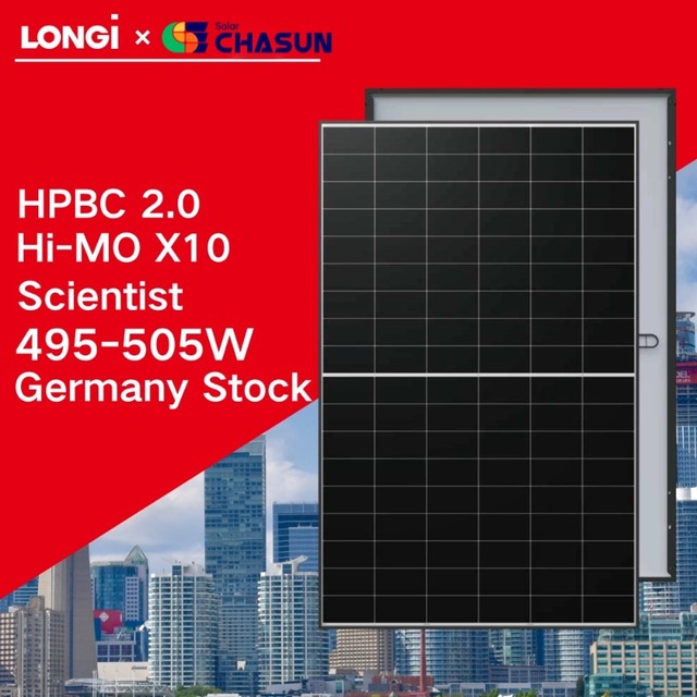 LONGi Hi-MO X10 495-505W Solar Panel a Grade Half Cell Bifacial PERC Glass Front Cover OEM Power Max Power 550W Pallet Packed