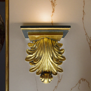 Splendida Mensola da Parete in Stile Art Deco <span class=keywords><strong>Vintage</strong></span> con Foglia d'Oro, in Poliresina Resistente per Arredamento Casa - Product Image 2