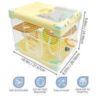 Cage pour hamster nain à 2 niveaux et habitat Cage de voyage pour petits animaux avec roue d'exercice Cage à souris pour hamsters Souris Gerbilles
