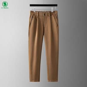 Pantaloni da uomo di lusso leggero e di alta qualità Slim Fit comodi pantaloni da sposa Casual sottili <span class=keywords><strong>in</strong></span> <span class=keywords><strong>cotone</strong></span> traspirante da uomo - Product Image 4