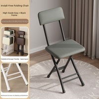 Chaise pliante sans accoudoirs en plastique, style tendance, simple, portable, avec dossier, pour loisirs, bureau, formation, ordinateur, maison et pêche