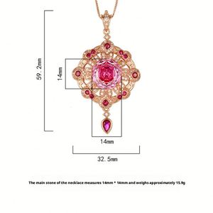 Elegant Eco-friendly Copper 14mm Colorful Cubic Zirconia Rose Gold Plated Vintage Statement Tassel Pendant Necklace for Women - Product Image 3