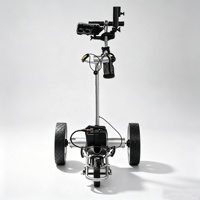 Chariot de golf électrique et télécommandé, léger et pliable, conçu pour un rangement facile dans le coffre de la voiture après le golf