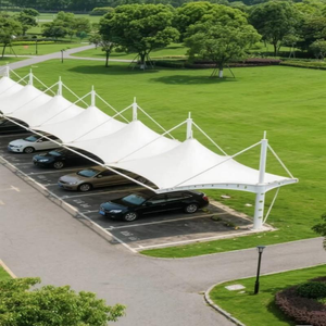 Cochera Moderna con Membrana Tensada de PVDF, Protección Contra la Lluvia, para Estacionamiento al Aire Libre, Toldo para el Sol - Product Image 6