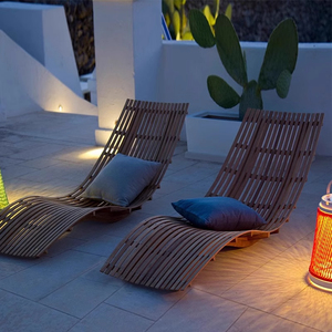 Conjunto de Sillones de Madera de Teca Sólida para Exteriores, Muebles Modernos Resistentes al Agua y a los Rayos UV para Villas, Hoteles, Salas de Estar, Jardines y Patios - Product Image 4